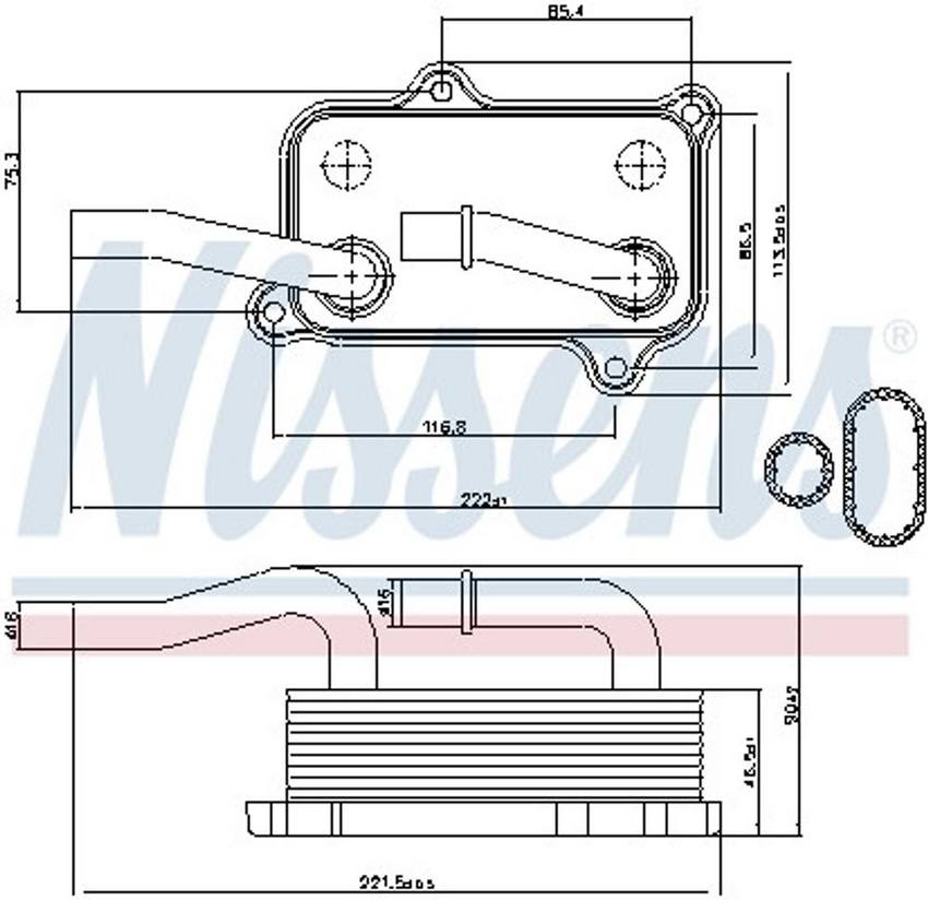 Mercedes Engine Oil Cooler 1121880401 - Nissens 90599